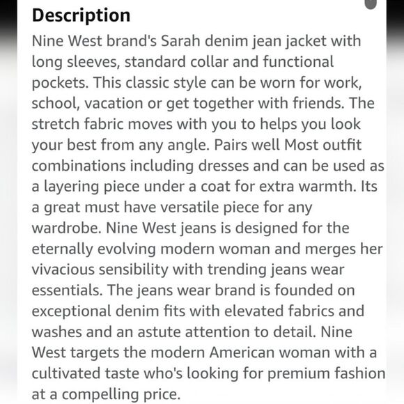 Nine West Sarah Jean Button Down Jacket Light Wash Raw Hem Size Large - Picture 10 of 10